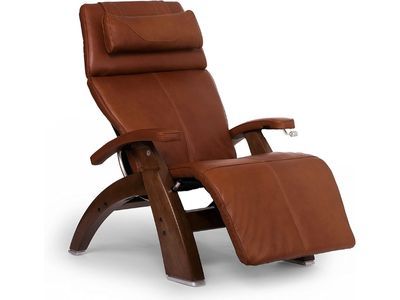 Human Touch Perfect Chair PC-420 Premium Full Grain Leather Hand-Crafted Zero-Gravity Recliner, Cognac