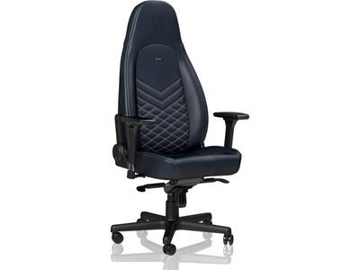 Noblechairs ICON Gaming Chair and Office Chair with Lumbar Support, Real Leather, Blue Graphite,