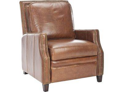 Safavieh Couture Home Buddy Coffee Brown Leather Nailhead Trim Recliner Chair
