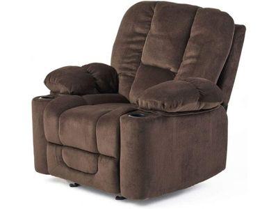 Christopher Knight Home Gannon Fabric Gliding Recliner with cup holder, Chocolate