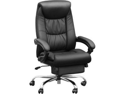 Duramont Reclining Leather Office Chair With Footrest