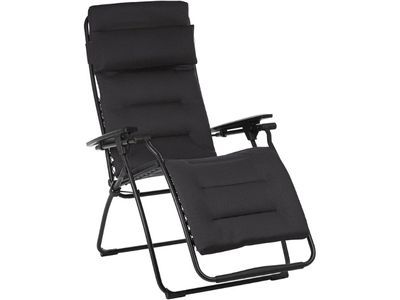 Lafuma Futura Air Comfort Zero Gravity Recliner (Acier Black) Padded Folding Outdoor Reclining Chair