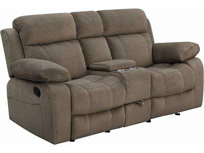 Myleene Double Gliding 2 Seater Push Back Recliner Sofa with Cup Holders Mocha