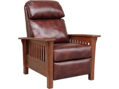 BarcaLounger Mission 7-3323 (Craftsman) All Leather Push Back Manual Recliner Chair - 5702-87 Wenlock Fudge All Leather - The best mission style recliner of 2024