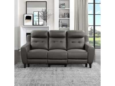 Lexicon Clementine Power Double Reclining Wall-Hugger Sofa, Grayish Brown